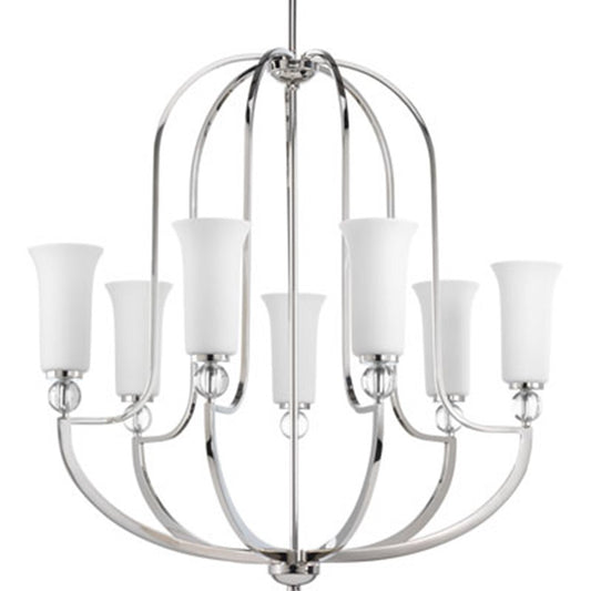 7 Light Pendant, Polished Nickel