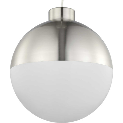 Progress Lighting Globe Nickel 1-Light LED Pendant, Opal - P500148-009-30