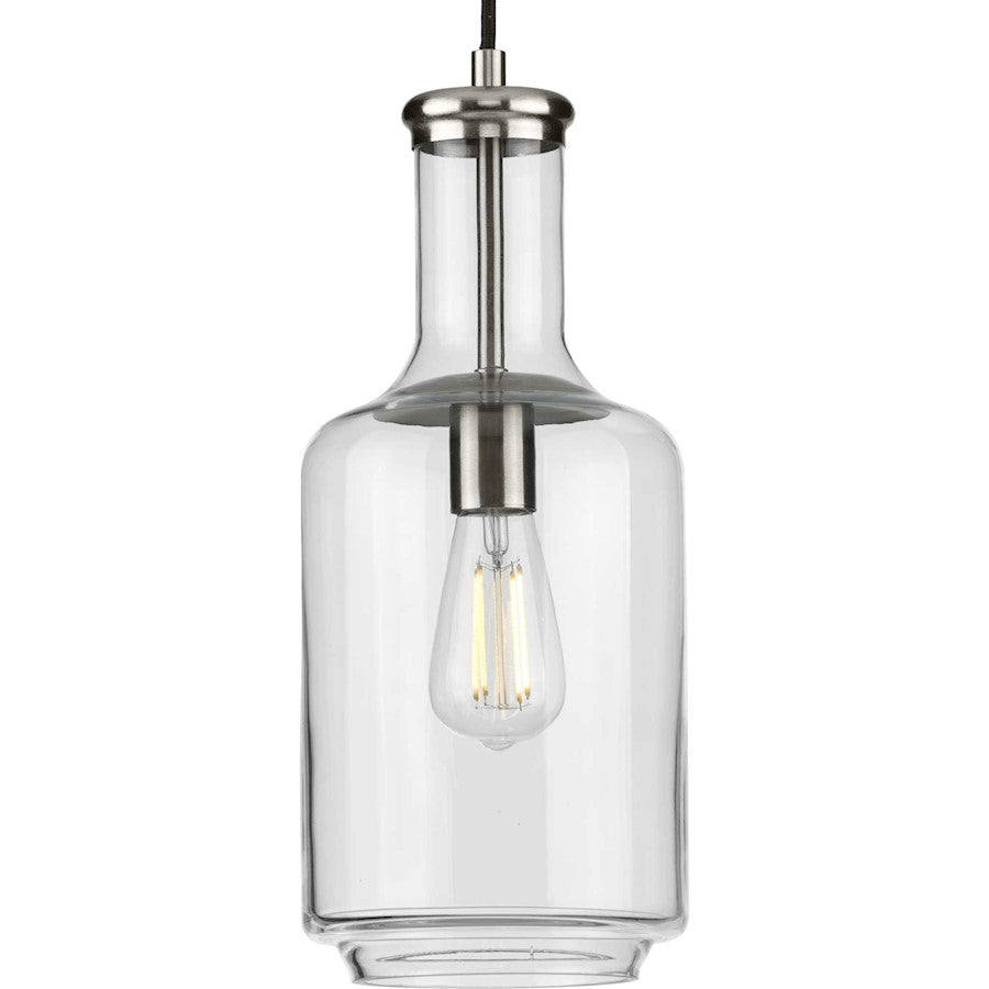 Progress Lighting Latrobe Large Nickel 1-Light Pendant, Clear - P500229-009