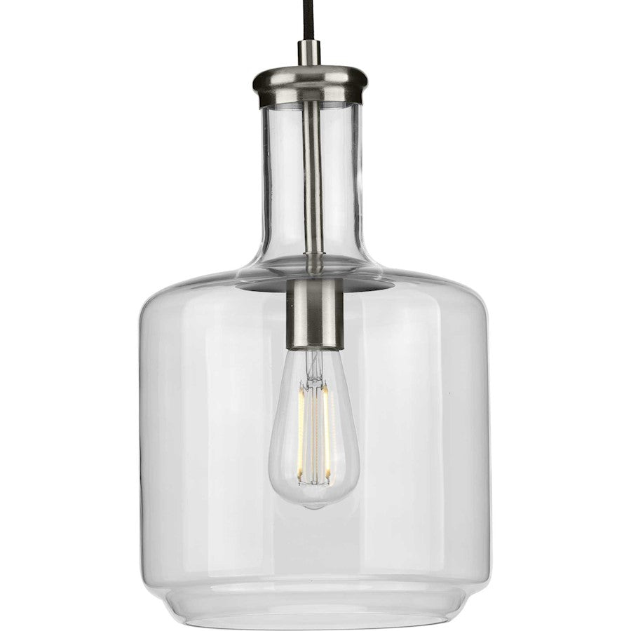 Progress Lighting Latrobe Medium Nickel 1-Light Pendant, Clear - P500230-009