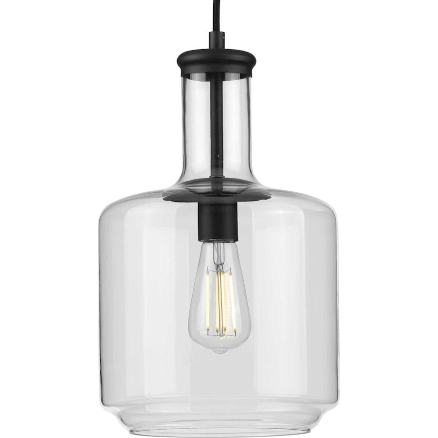 Progress Lighting Latrobe Black Medium 1-Light Pendant, Clear - P500230-031