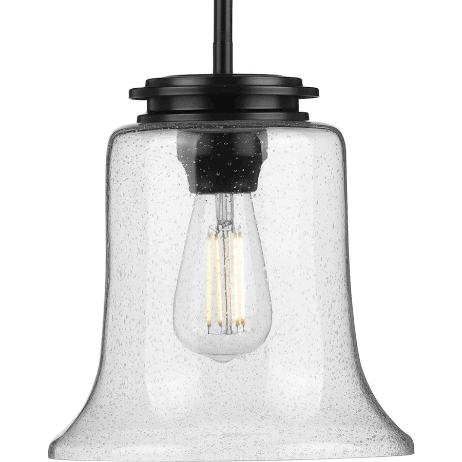 Progress Lighting Winslett Black 1-Light Mini-Pendant, Seeded - P500238-031