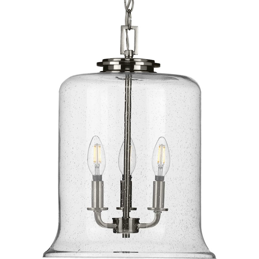 Progress Lighting Winslett Brushed Nickel 3-Light Pendant, Seeded - P500239-009