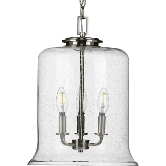 Progress Lighting Winslett Brushed Nickel 3-Light Pendant, Seeded - P500239-009