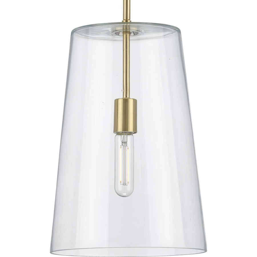 Progress Lighting Clarion Brass 1-Light Medium Pendant, Clear - P500242-012