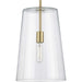 Progress Lighting Clarion Brass 1-Light Medium Pendant, Clear - P500242-012