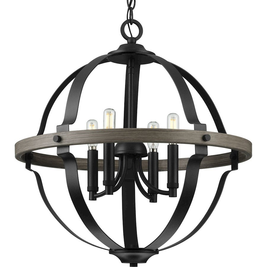 Progress Lighting Lockhart 4 Light Sphere Pendant, Matte Black - P500278-031