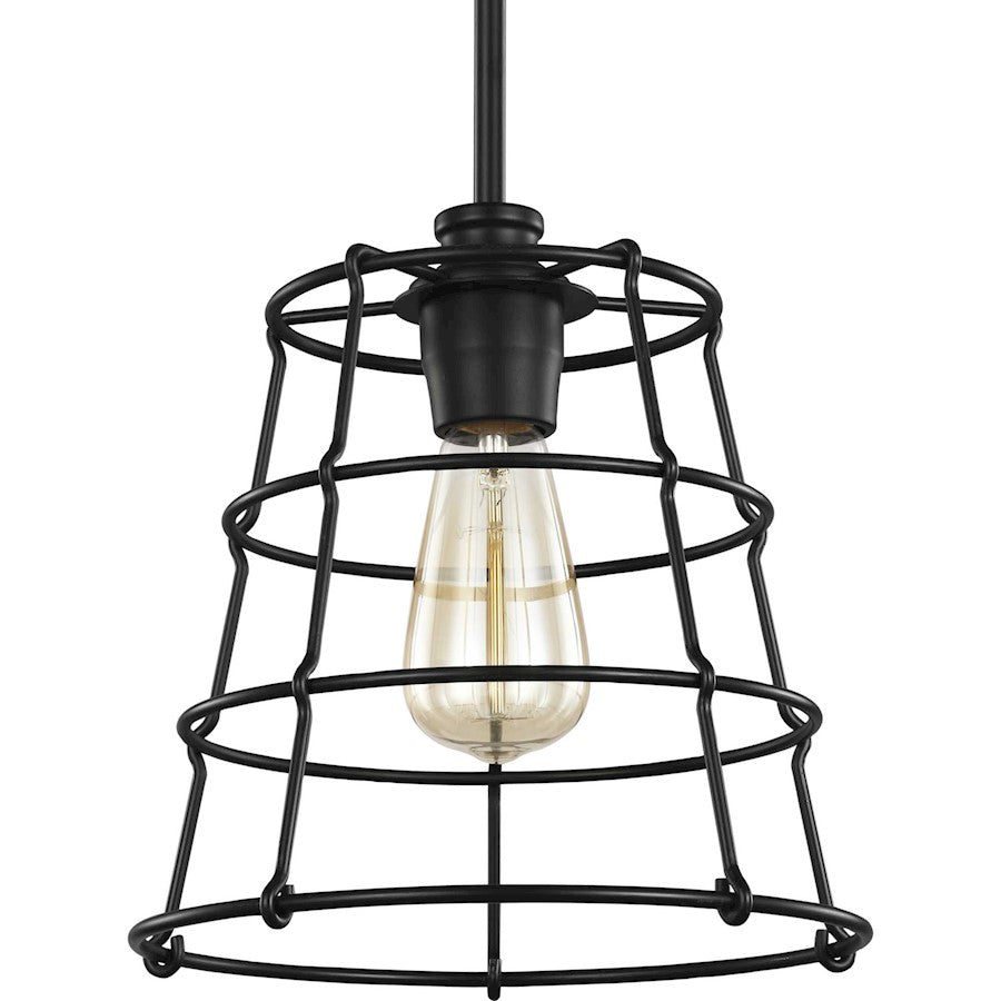 Progress Lighting Chambers Black 1-Light Mini-Pendant - P500281-031