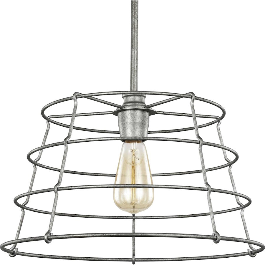 Progress Lighting Chambers Collecton Galvanized 1-Light Pendant - P500282-141