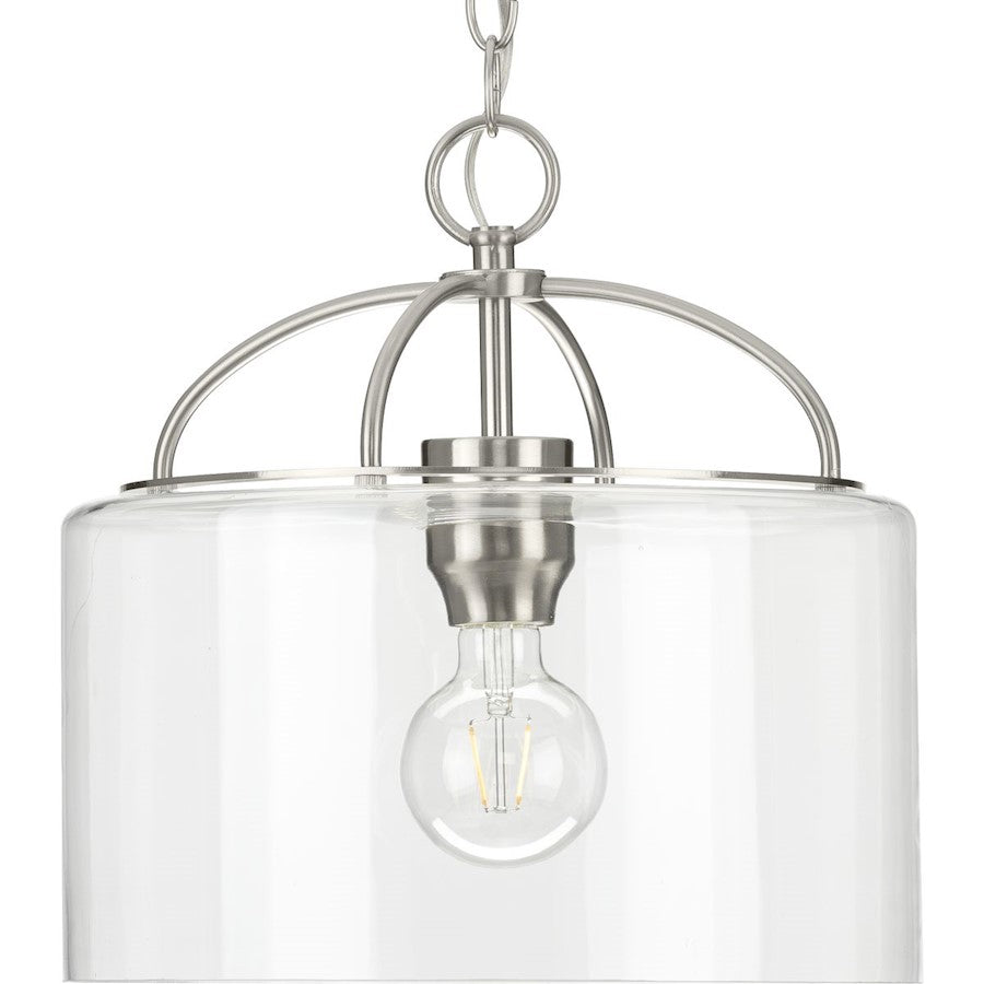 Progress Lighting Leyden 1 Light Mini-Pendant, Nickel/Clear - P500316-009