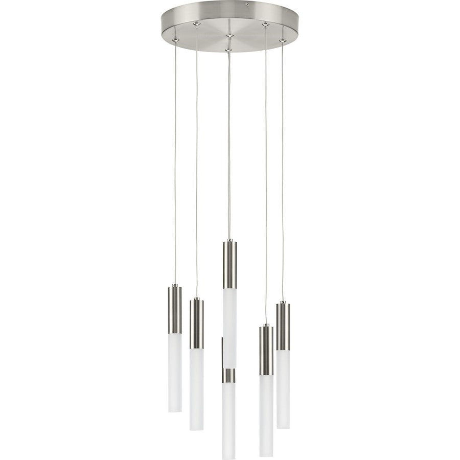 Progress Lighting Kylo LED 6 Light Pendant, Nickel/Frosted - P500322-009-30