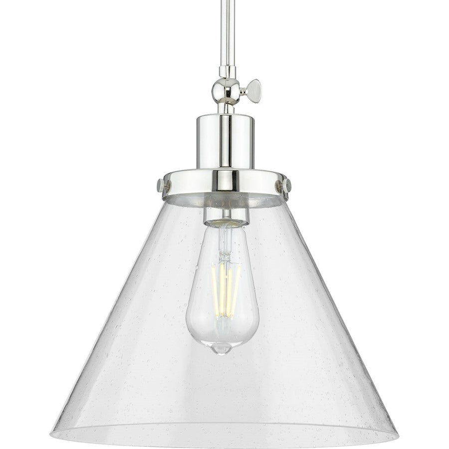 Progress Lighting Hinton 1 Light Pendant, Nickel/Clear Seeded - P500324-104