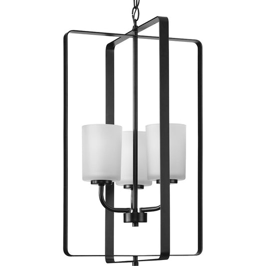 Progress Lighting League 3-Lt BK/Etched Foyer Chandelier - P500342-31M