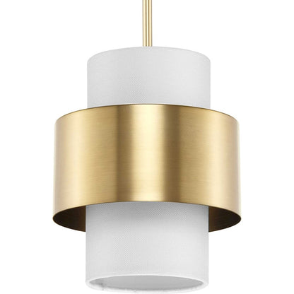 Progress Lighting Silva 1-Light Pendant, Bronze White Linen - P500398-109