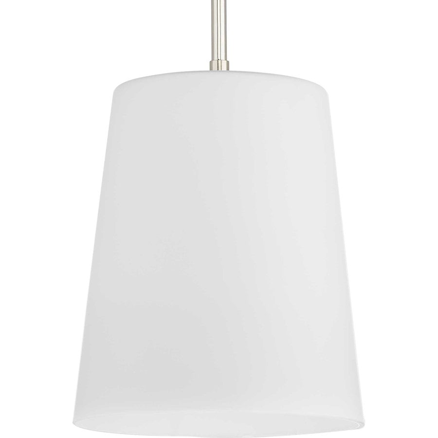 Progress Lighting Clarion 1-Lt 9" Pendant, Polished NK/EWH - P500429-104