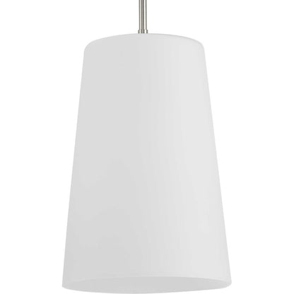 Progress Lighting Clarion 1-Light Pendant, Nickel/Etched White - P500430-009