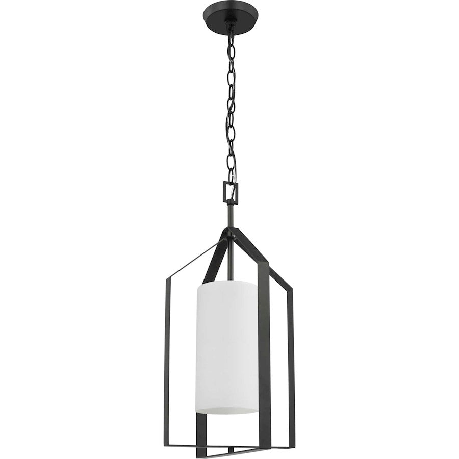 Progress Lighting Vertex 1-Light Foyer Light, Black/Etched White - P500433-31M