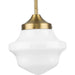 Progress Lighting School House 1-Lt Mini-Pendant, Brass/White Opal - P5196-163