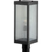 Progress Lighting Felton Black Outdoor Post Light, Clear Ribbed - P540024-031