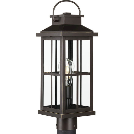 Progress Lighting Williamston 1 Lt Post Lantern, Bronze/Clear - P540095-020