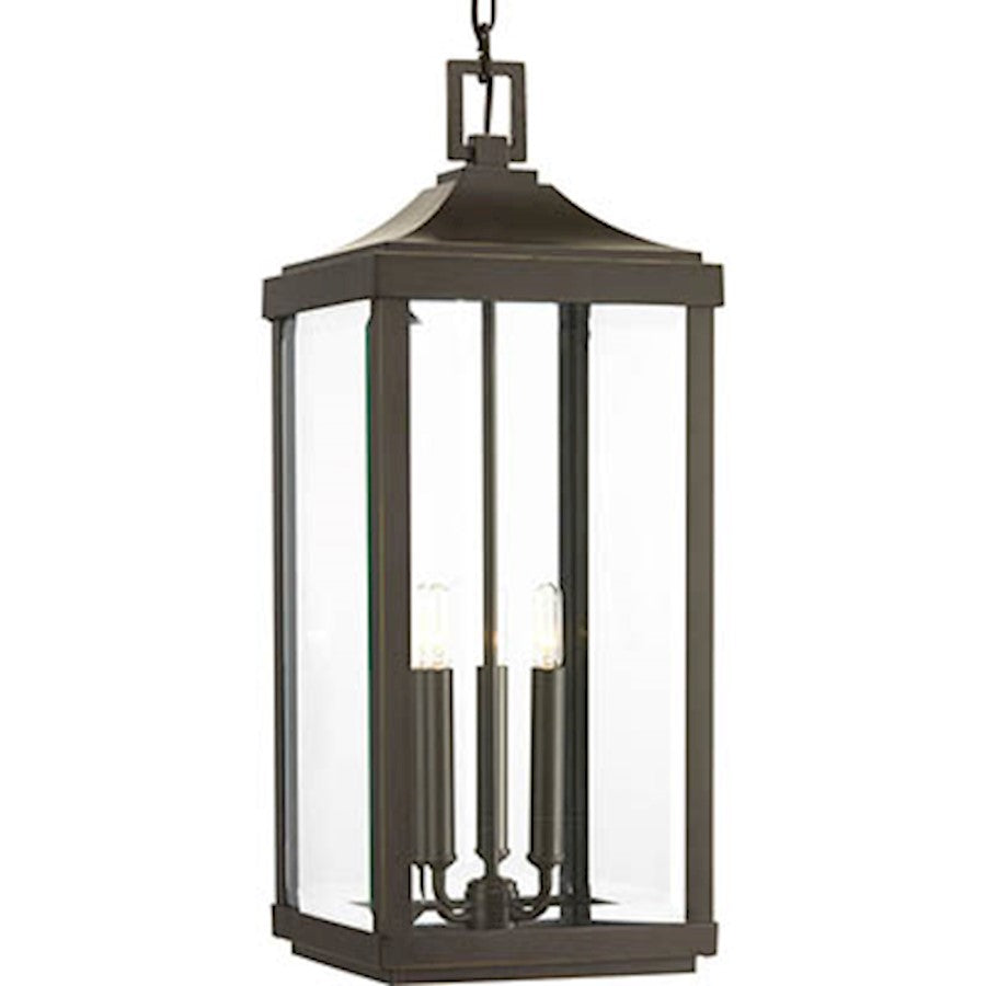 Progress Gibbes Street 3 Light Outdoor Hanging Lantern, Bronze