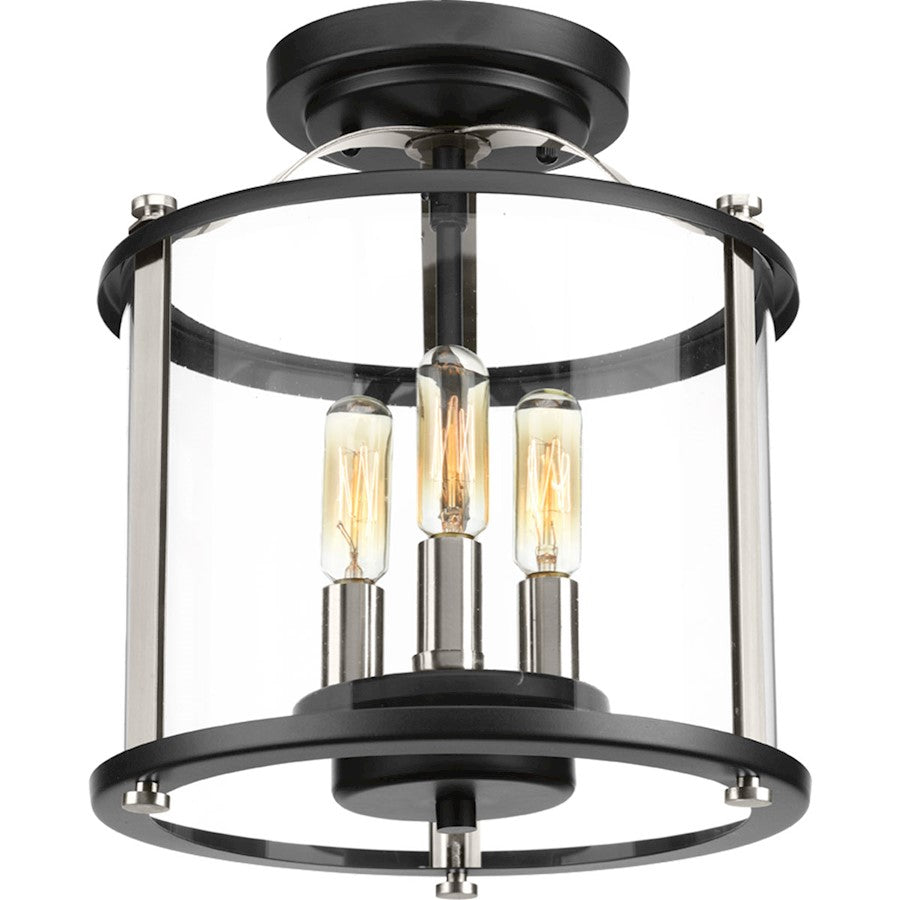 Progress Squire 3-Light Semi-Flush Convertible, Antique Bronze