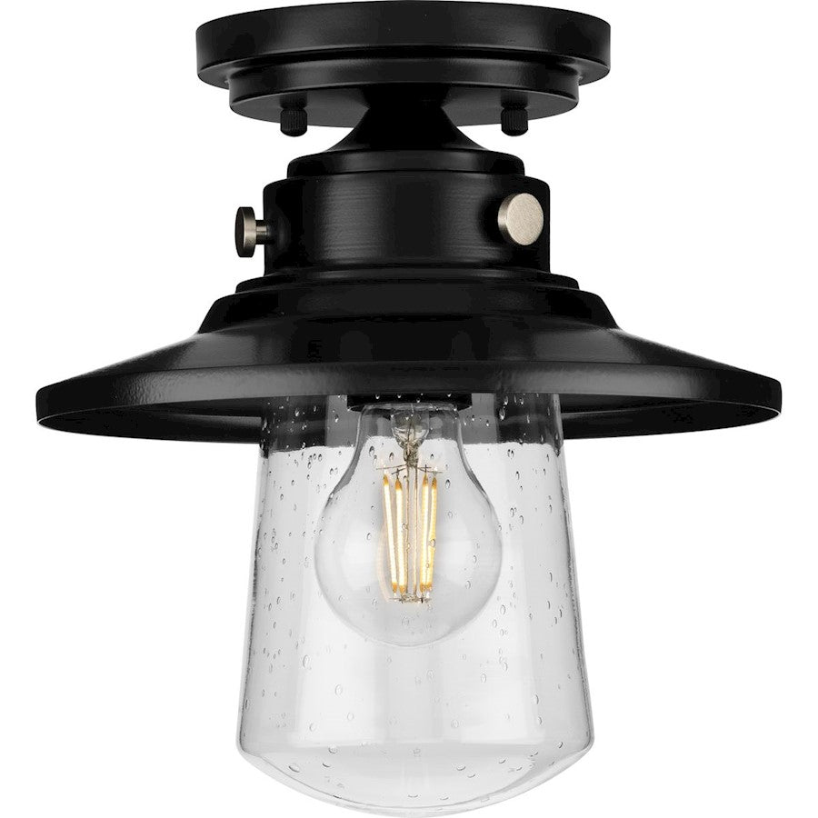 Progress Lighting Tremont 1 Lt Semi-Flush, Black/Seeded - P550094-031