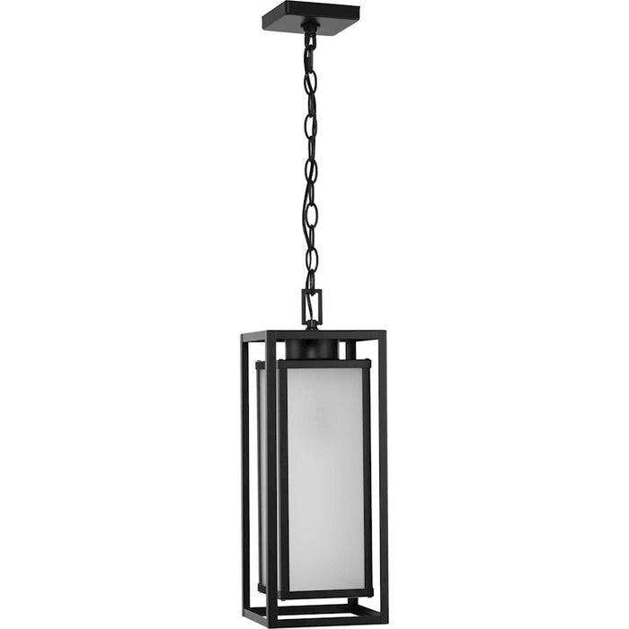 Progress Lighting Unison 1-Light Hanging Lantern, Black/Etched Seeded