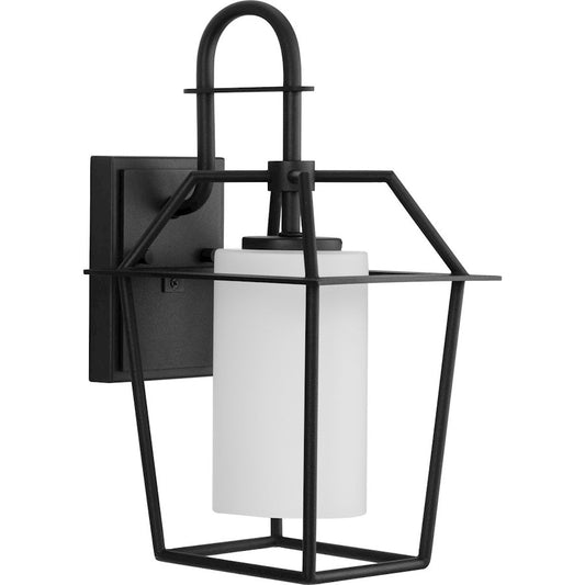 Progress Lighting Chilton 1-Lt 14.87" BK/Opal Outdoor Wall Lantern - P560313-031