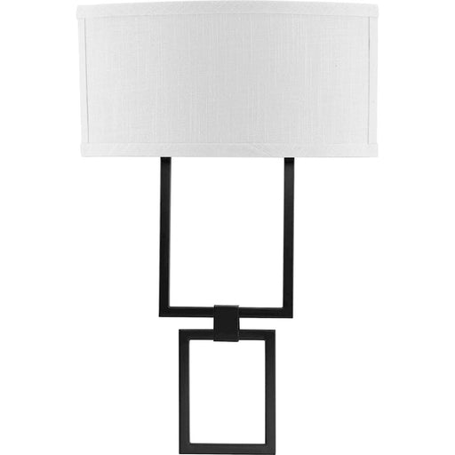 Progress Lighting LED Shaded Black 1-Light Square Sconce, Linen - P710054-031-30