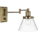 Progress Lighting Hinton Small Brass Swing Arm Wall Light, Seeded - P710084-163