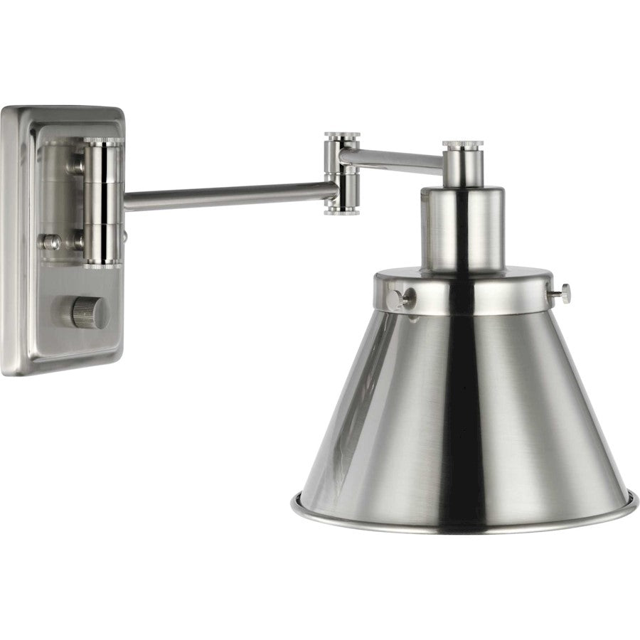 Progress Lighting Hinton Small Nickel Swing Arm Wall Light, Nickel - P710085-009