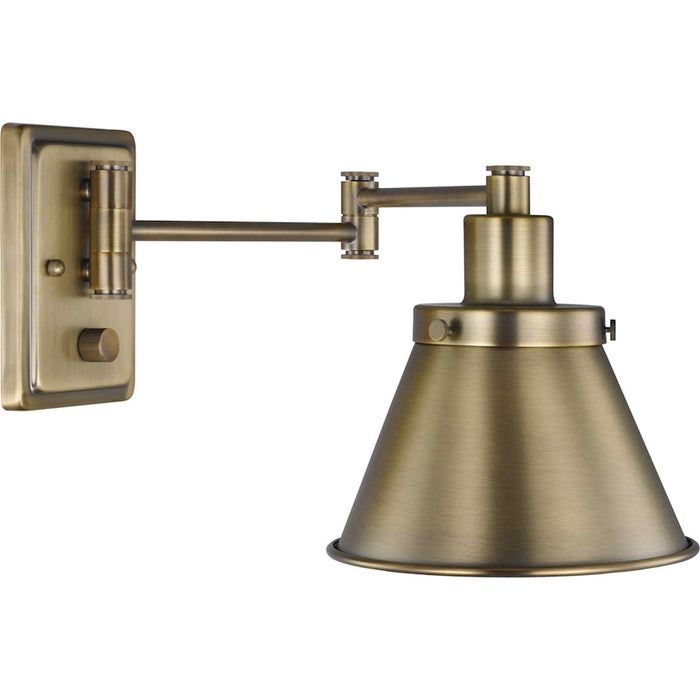 Progress Lighting Hinton Small Brass Swing Arm Wall Light, Brass - P710085-163