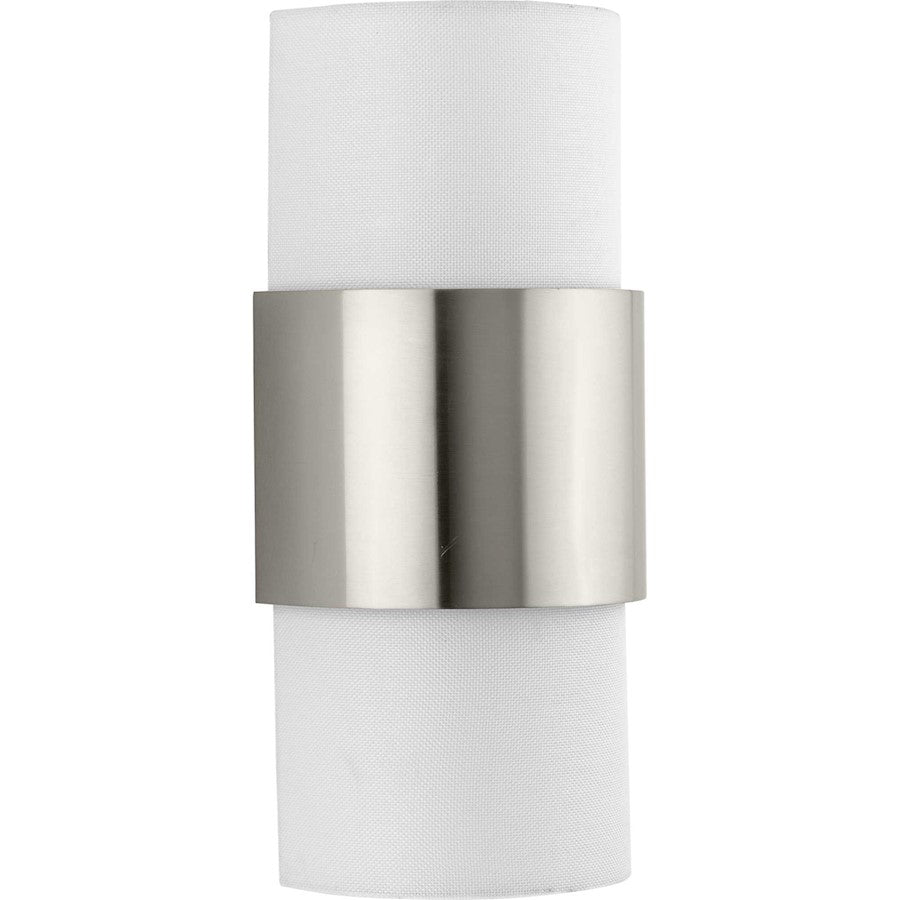 Progress Lighting Silva 2-light Wall Sconce, Nickel White Linen - P710119-009