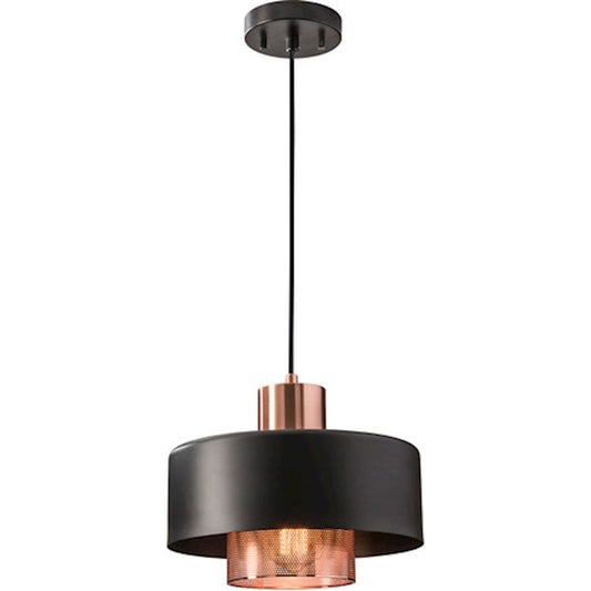 OPEN BOX ITEM: Adesso Bradbury Pendant, Black/Brushed Copper - 6047-20