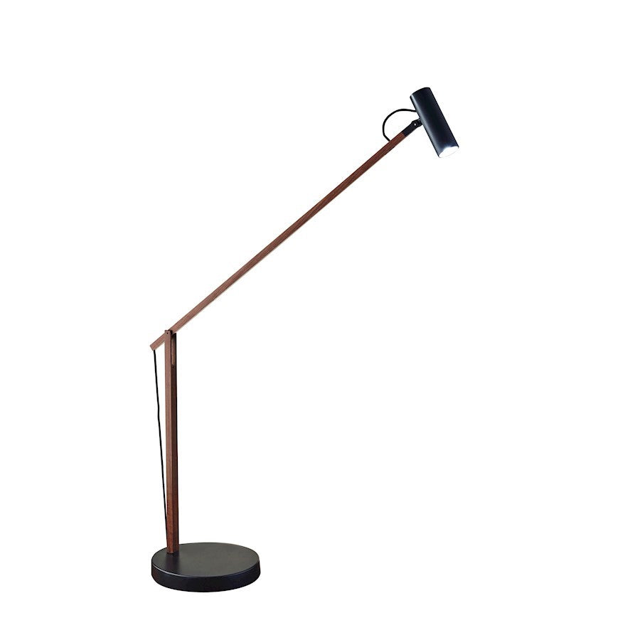 OPEN BOX ITEM: Adesso ADS360 Crane LED Desk Lamp, Walnut Wood/Black - AD9100-15