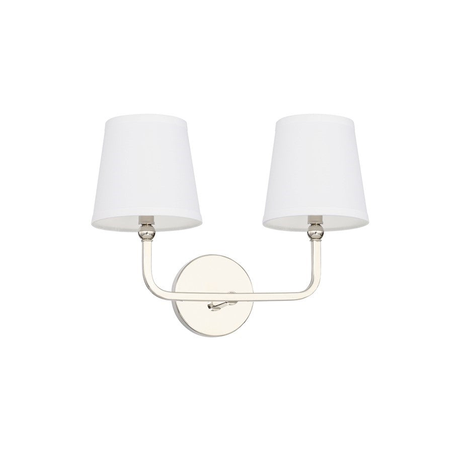 OPEN BOX ITEM: Capital Lighting Dawson 2 Light Vanity, Polished Nickel