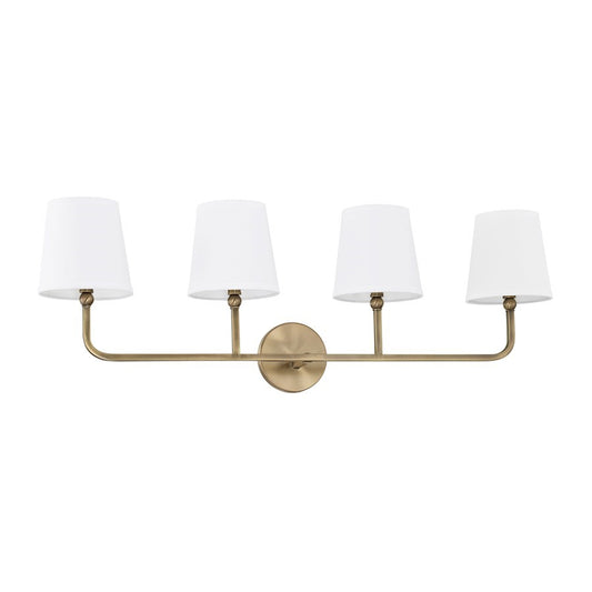 OPEN BOX ITEM: Capital Lighting Dawson 4 Light Vanity, Aged Brass - 119341AD-674