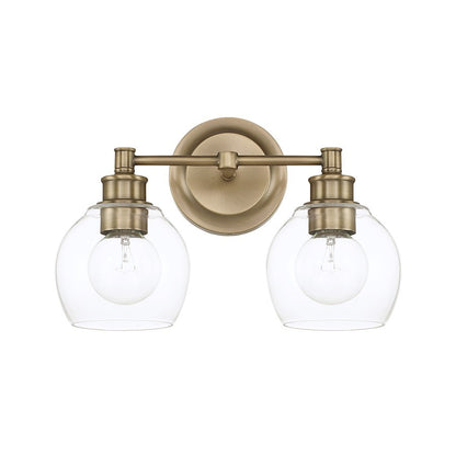 OPEN BOX ITEM: Capital Lighting Mid-Century 2 Light Vanity, Brass - 121121AD-426