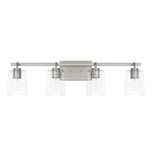 OPEN BOX ITEM: HomePlace by Capital Lighting Greyson 4 Light Vanity, Nickel