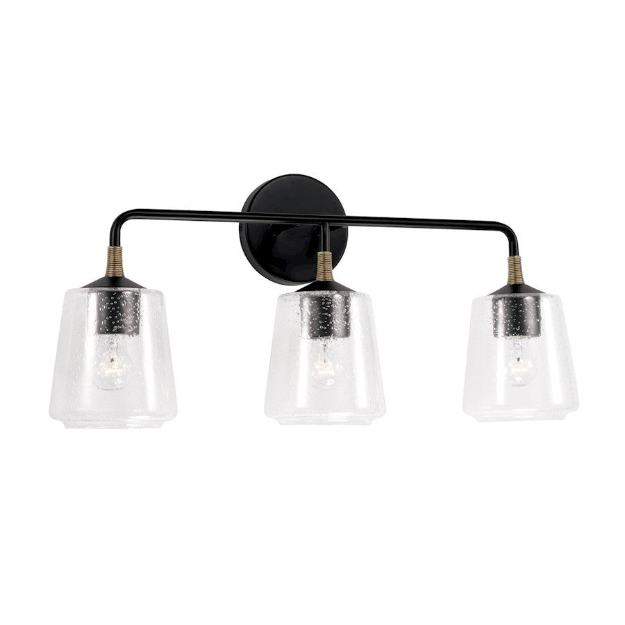 OPEN BOX ITEM: Capital Lighting Amara 3-Lt Vanity, BK/BS/Seed - CL145631KB-530