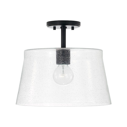 OPEN BOX ITEM: Capital Lighting Baker 1 Light 14" Pendant, BK/Seed - CL246911MB