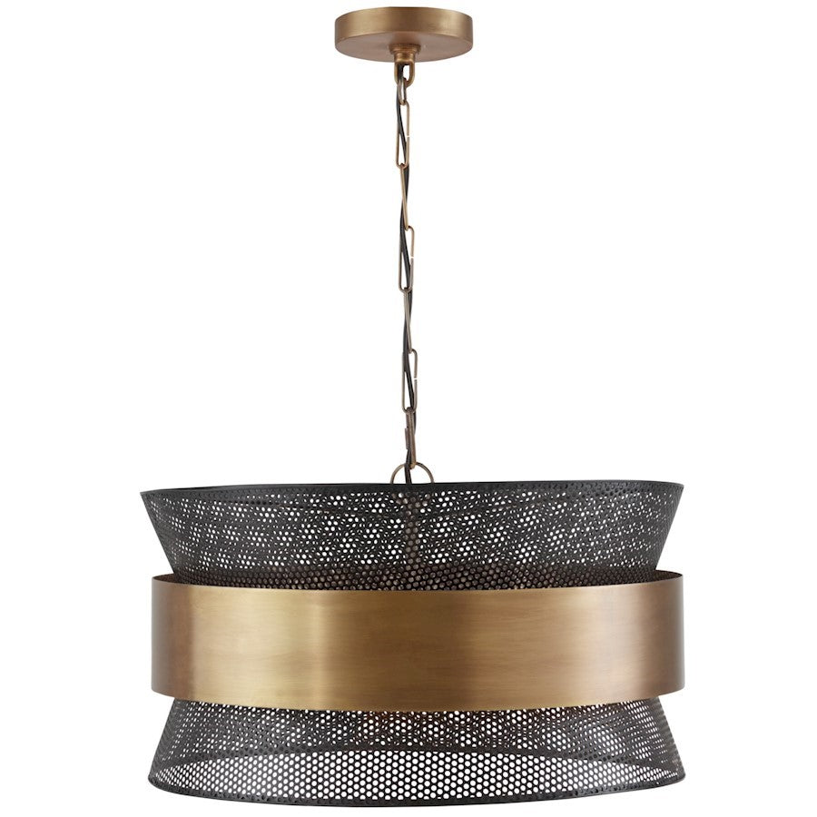 OPEN BOX ITEM: Capital Lighting 4 Light Pendant, Brass/Black - CL330447PK