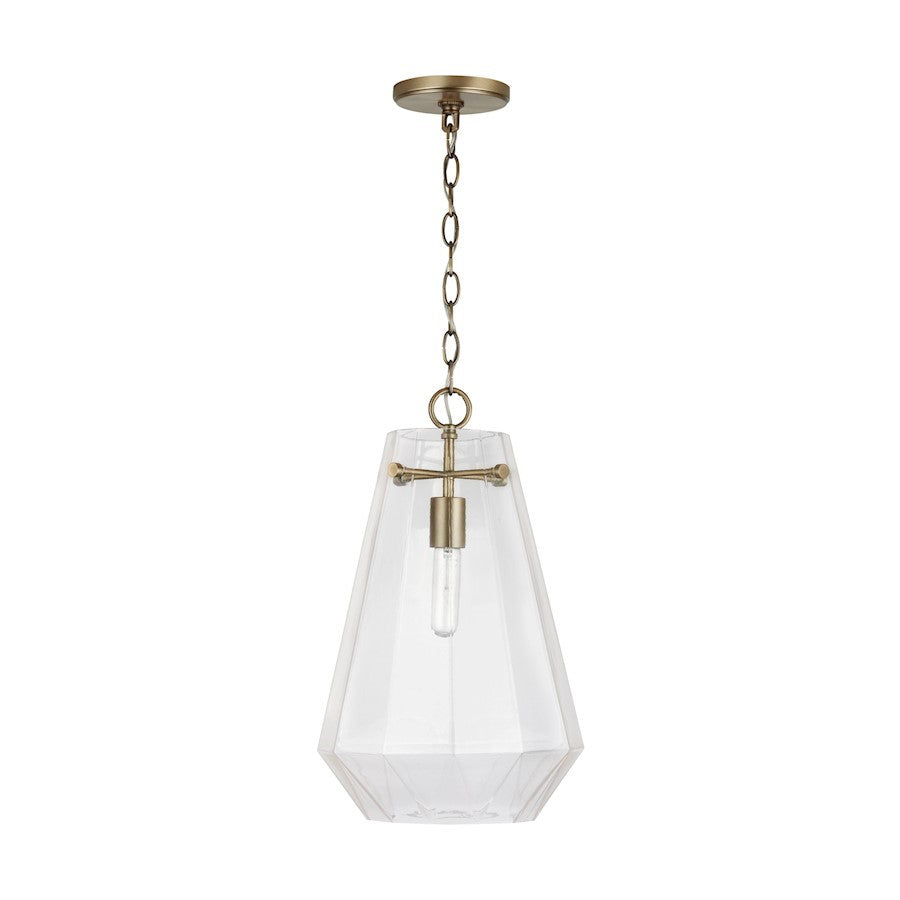 OPEN BOX ITEM: Capital Lighting 1-Light Pendant, Brass/Clear Prism - CL338316AD