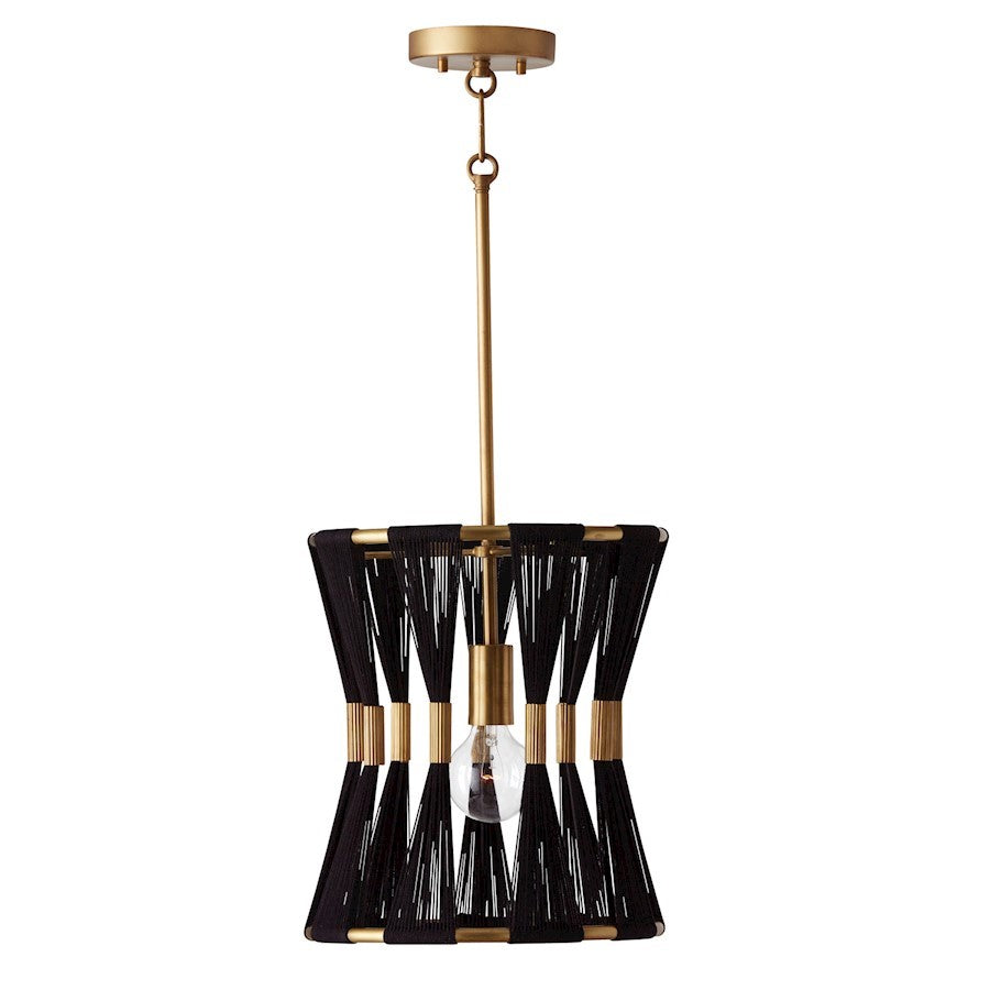 OPEN BOX ITEM: Capital Lighting Bianca 1 Light Pendant, Black/Brass - CL341111KP