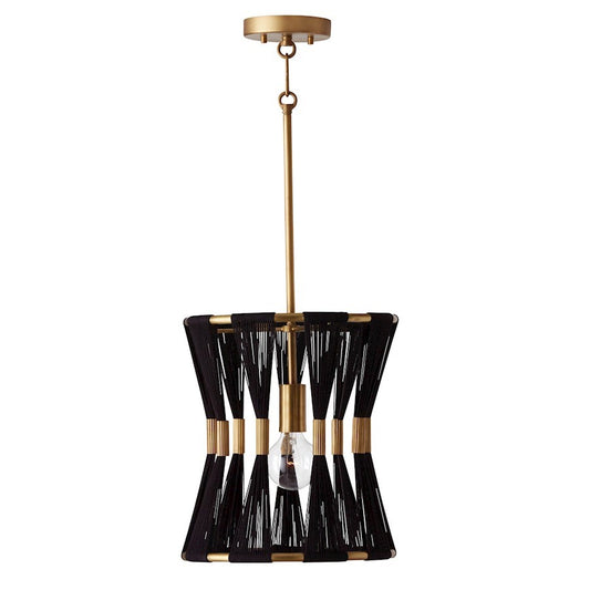 OPEN BOX ITEM: Capital Lighting Bianca 1 Light Pendant, Black/Brass - CL341111KP