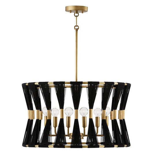 OPEN BOX ITEM: Capital Lighting Bianca 6 Light Pendant, Black/Brass - CL341161KP