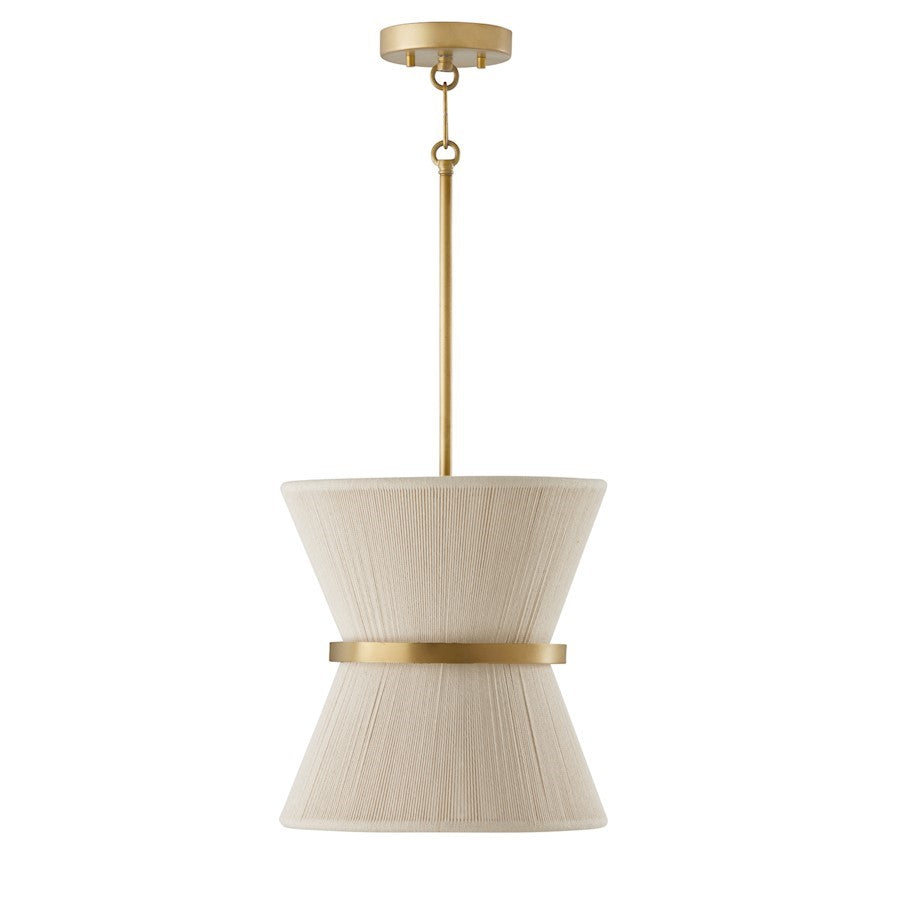 OPEN BOX ITEM: Capital Lighting Cecilia 1 Light Pendant, Rope/PB - CL341211NP