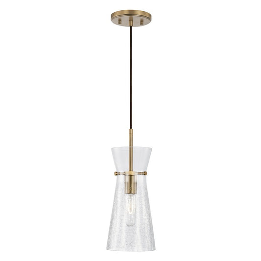 OPEN BOX ITEM: Capital Lighting Mila 1-Lt Pendant, Aged Brass/Clear - CL342411AD