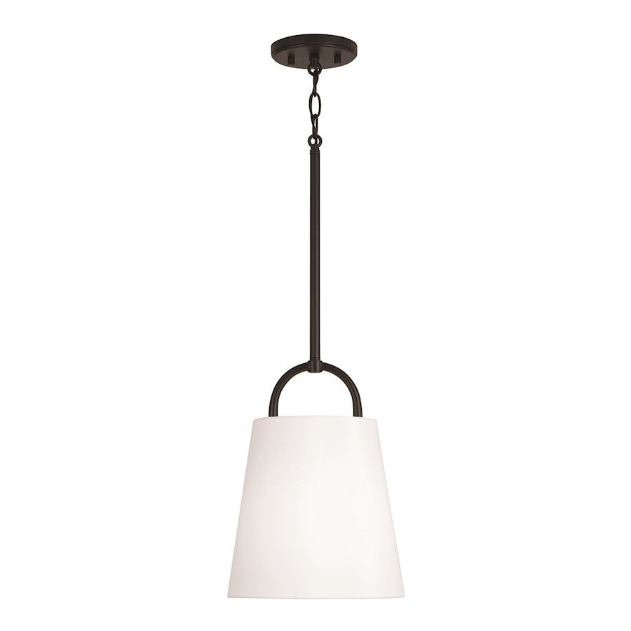 OPEN BOX ITEM: Capital Lighting Brody Small 1-Lt Pendant, BK/WH - CL349411MB